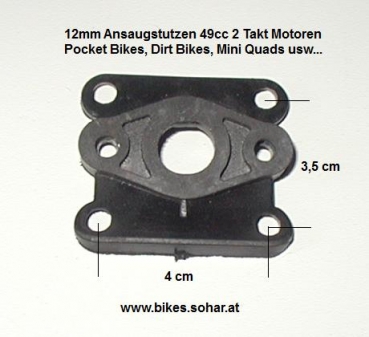 Ansaugstutzen 49cc 2 Takt Motor