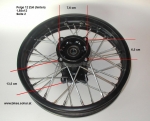 Felge 12 Zoll 1,85x12 hinten 12 oder 15mm Achse